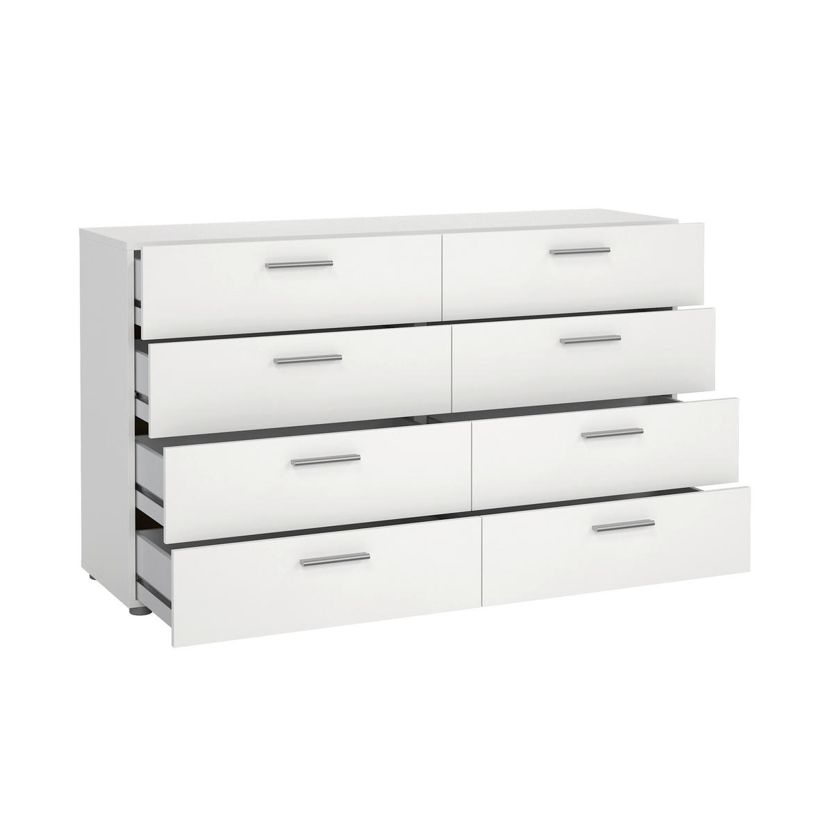 KOMODA   140/81,7/40 cm   bijela  - bijela/srebrne boje, Design, drvni materijal/metal (140/81,7/40cm) - Livetastic