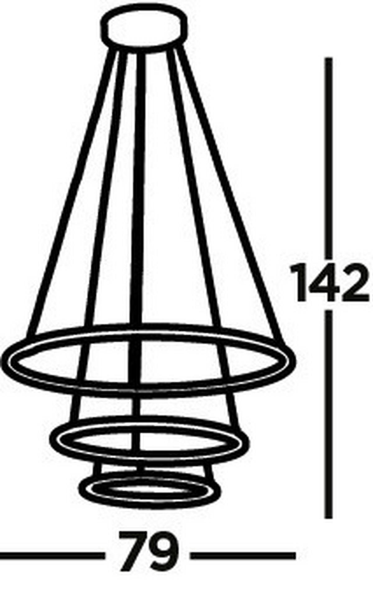 LED-PENDELLAMPA Revolve 79/142 cm  - vit/svart, Modern, metall/plast (79/142cm)