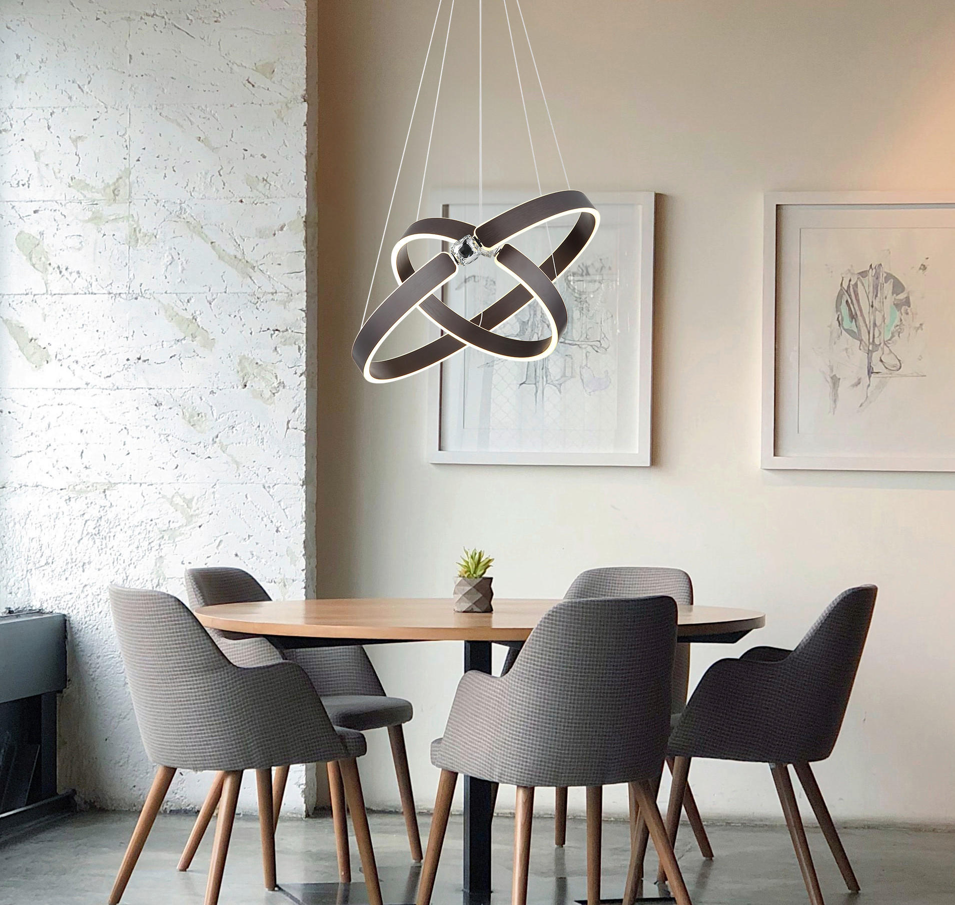 LED-HÄNGELEUCHTE HENDRICKS 60/125 cm   - Klar/Opal, Design, Glas/Kunststoff (60/125cm) - Globo