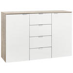 SIDEBOARD 140/80/42 cm  - Eichefarben/Alufarben, Design, Holzwerkstoff/Metall (140/80/42cm) - Hom`in