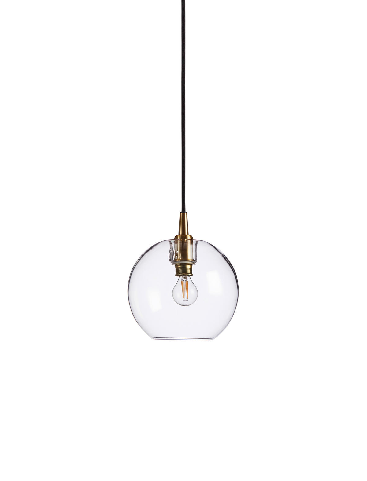 HÄNGLAMPA Gloria 19/17,5 cm  - klar/mässingsfärgad, Klassisk, metall/glas (19/17,5cm) - Belid