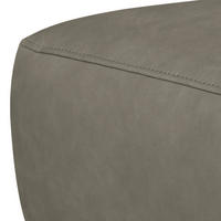 HOCKER in Leder Grau  - Schwarz/Grau, Design, Leder/Metall (95/46/80cm) - Livetastic