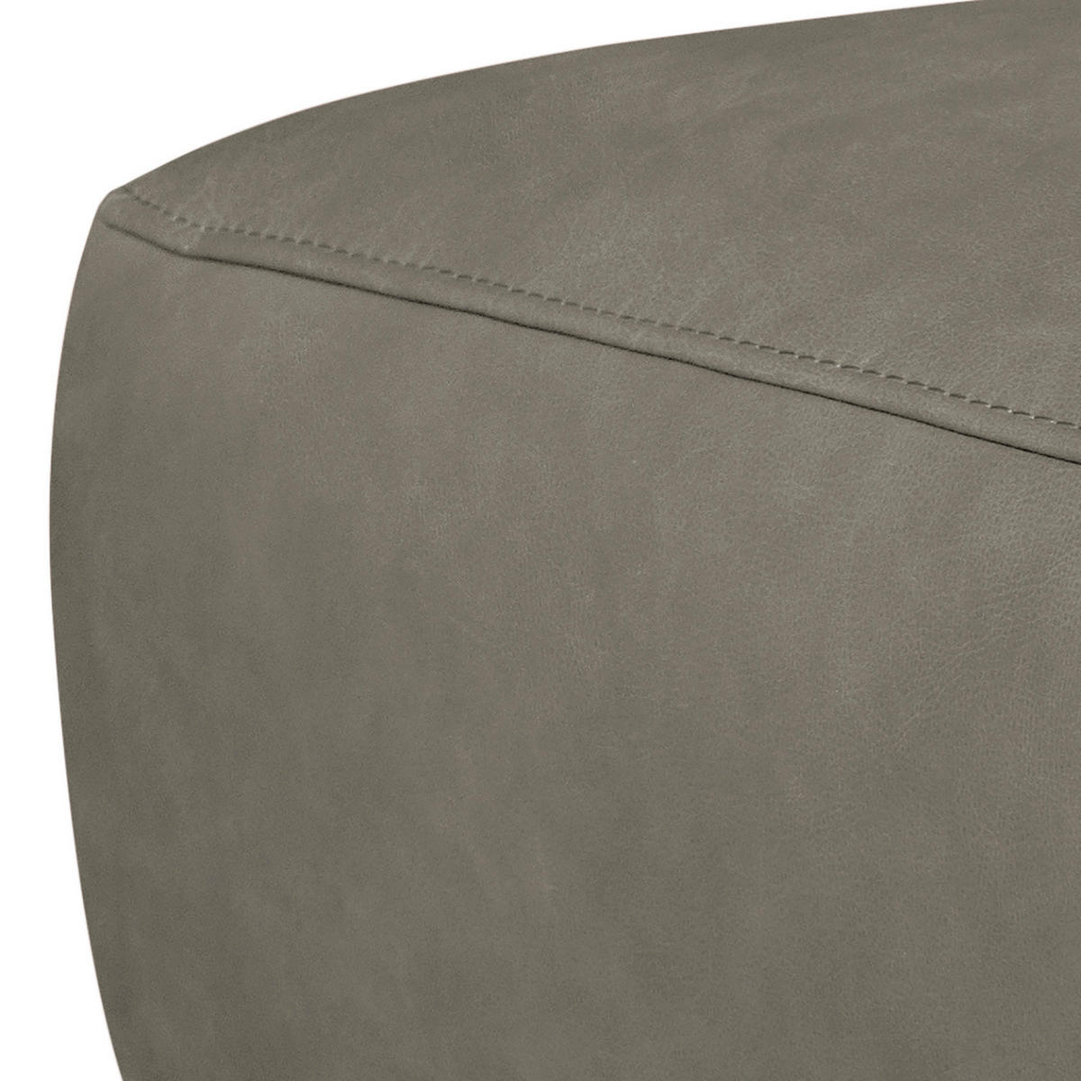 HOCKER Echtleder Cognac  - Cognac/Schwarz, Design, Leder/Metall (95/46/80cm) - Livetastic