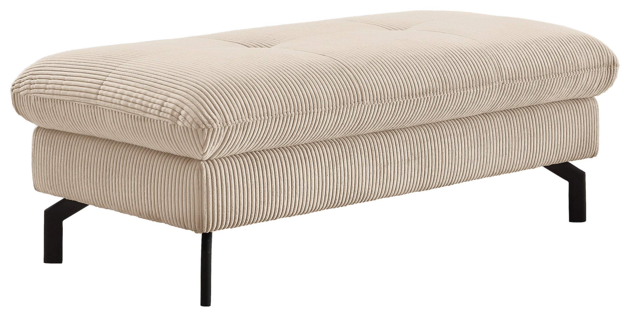 HOCKER Cord Beige  - Beige/Schwarz, Design, Textil/Metall (132/45/68cm) - Carryhome
