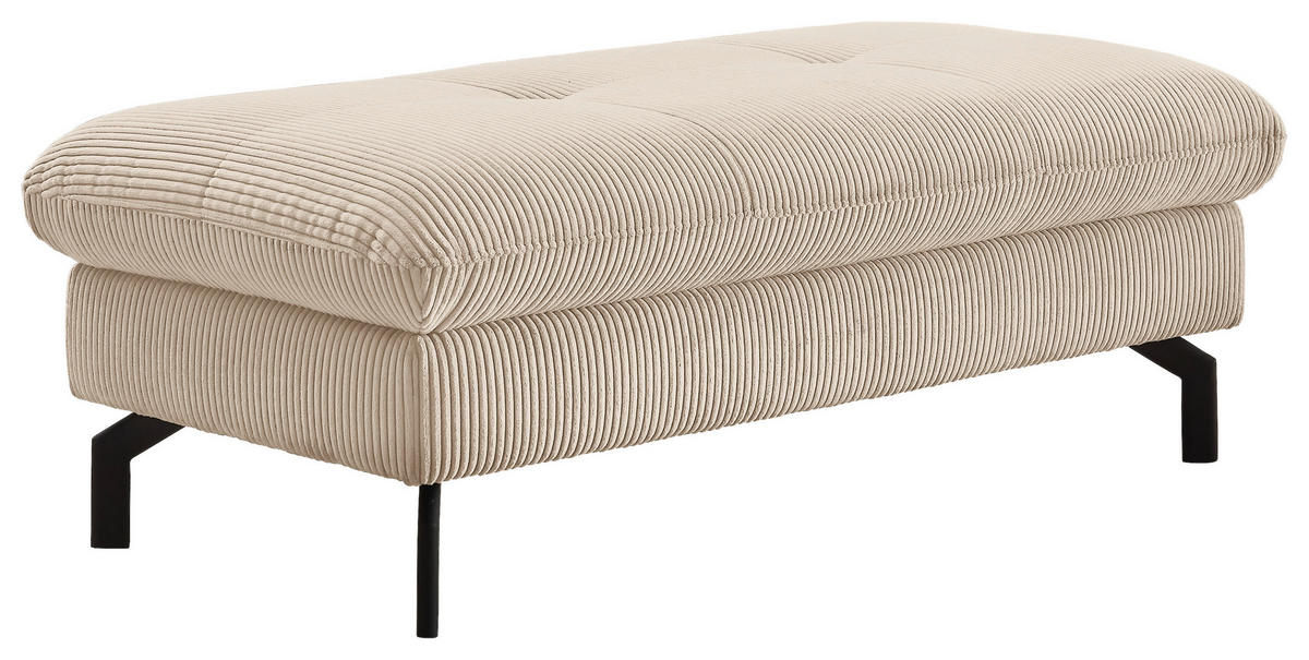 HOCKER in Textil Beige  - Beige/Schwarz, Design, Textil/Metall (132/45/68cm) - Carryhome
