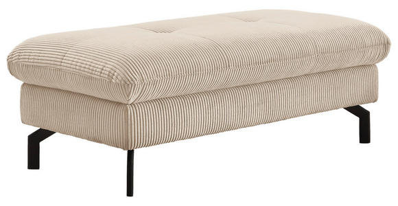 HOCKER in Textil Beige  - Beige/Schwarz, Design, Textil/Metall (132/45/68cm) - Carryhome