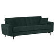 SCHLAFSOFA  in Flachgewebe Dunkelgrün  - Dunkelgrün/Schwarz, KONVENTIONELL, Textil/Metall (230/84/95cm) - Xora