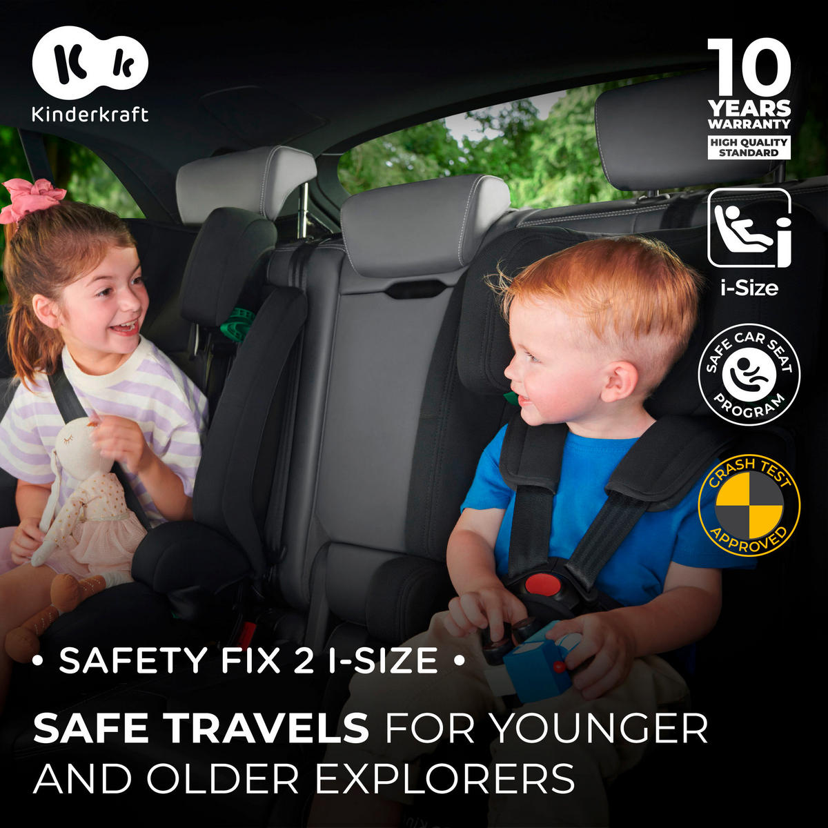 KINDERAUTOSITZ Safety Fix 2 i-Size  - Dunkelgrau/Schwarz, Basics, Kunststoff (44/82.5/49cm) - kinderkraft