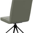 STUHL  Lederauswahl, Sitzfläche 180° drehbar  Echtleder  - Graugrün, Design, Leder/Metall (45/96/58cm) - Moderano