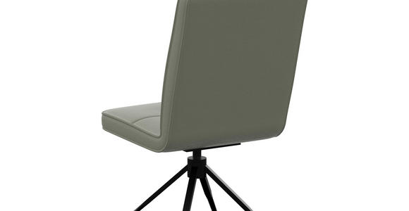 STUHL  Lederauswahl, Sitzfläche 180° drehbar  Echtleder  - Graugrün, Design, Leder/Metall (45/96/58cm) - Moderano