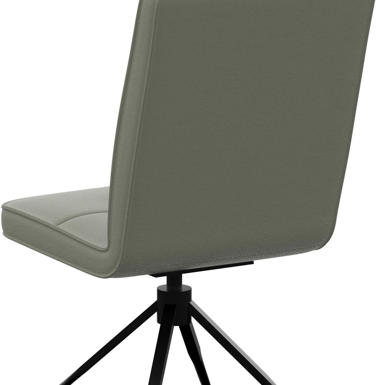 STUHL Echtleder Graugrün  - Graugrün, Design, Leder/Metall (45/96/58cm) - Moderano