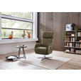 RELAXSESSEL in Leder Olivgrün  - Edelstahlfarben/Olivgrün, Design, Leder/Metall (70/124/85cm) - Cantus