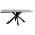 ESSTISCH in Metall, Glas, Keramik 180/90/76 cm  - Schwarz/Grau, Design, Glas/Keramik (180/90/76cm) - Novel