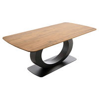 ESSTISCH Nussbaum furniert Nussbaumfarben  - Nussbaumfarben/Schwarz, Design, Holz/Metall (200/100/76cm) - Koinor