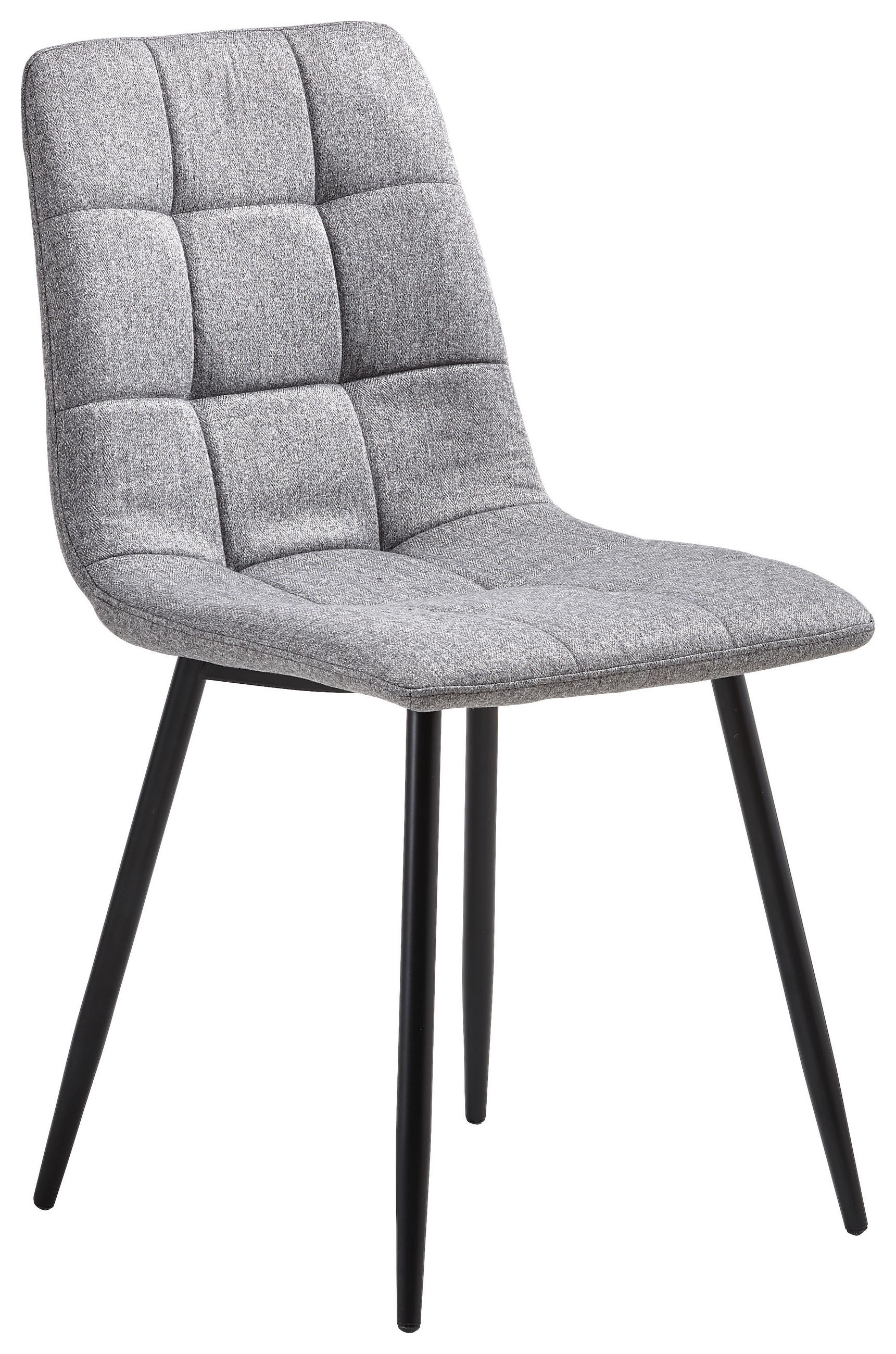 Scaun din metal, textil, gri, negru