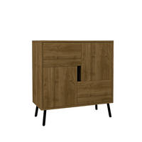 KOMMODE 35/79/76,5 cm  - Kastanienfarben/Schwarz, Design, Holz/Metall (35/79/76,5cm) - Livetastic