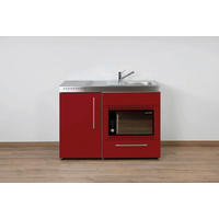 MINIKÜCHE  120/89/60 cm  in Bordeaux  - Edelstahlfarben/Bordeaux, Basics, Metall (120/89/60cm)