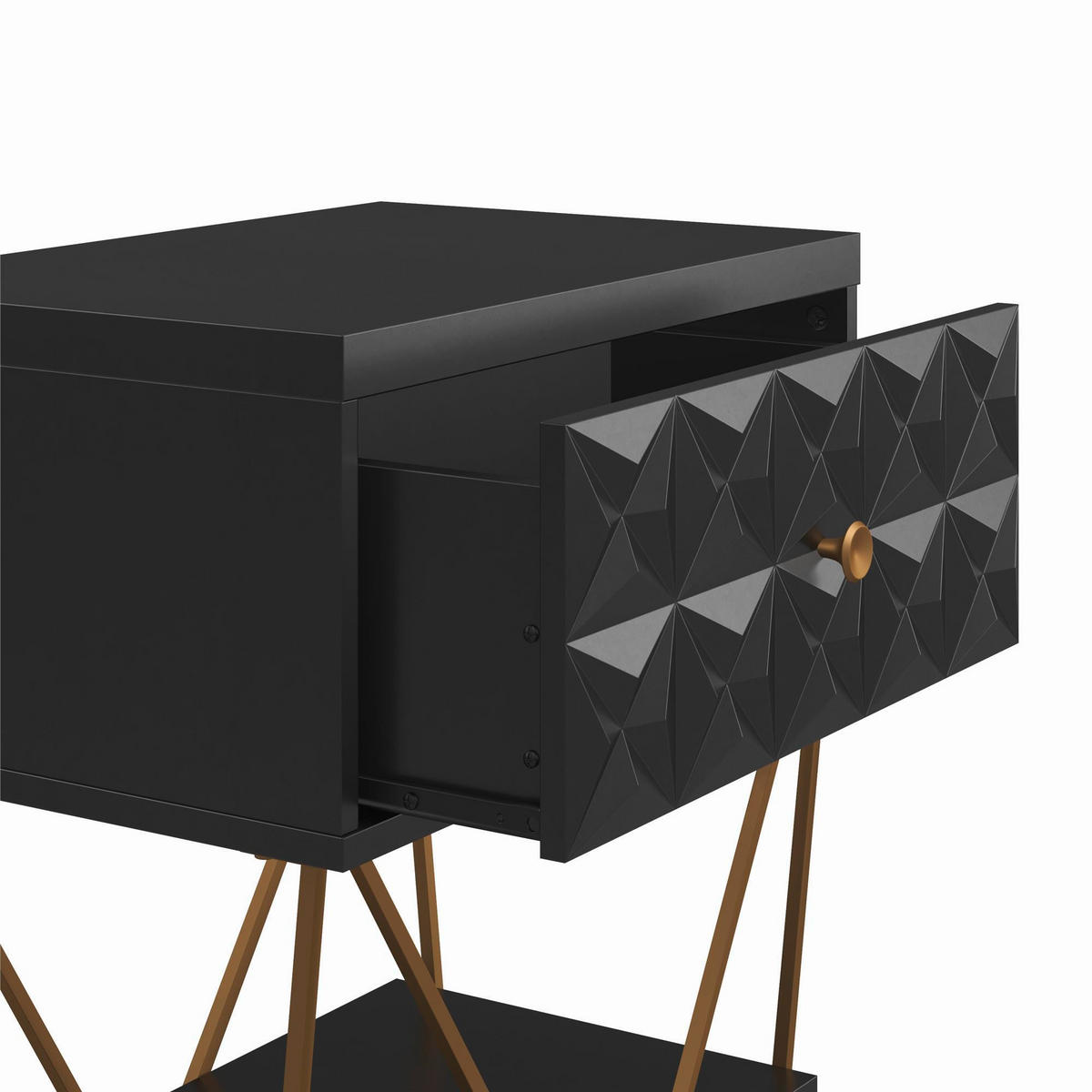 BEISTELLTISCH in Metall, Holzwerkstoff  - Goldfarben/Schwarz, Design, Holzwerkstoff/Metall (59/42/68cm) - MID.YOU