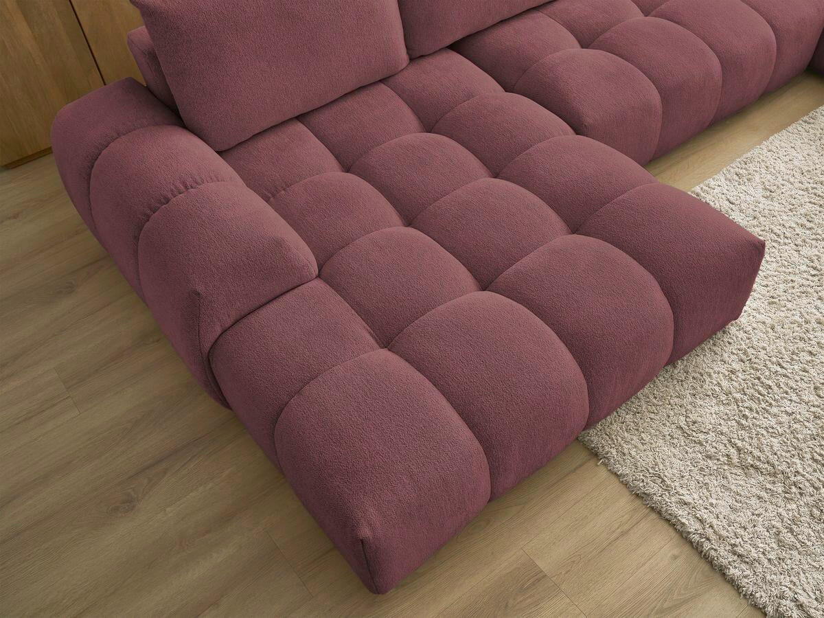 ECKSCHLAFSOFA EVEREST  mit Rücken echt, Armteil links, Armteil rechts Flachgewebe Rot  - Rot/Schwarz, MODERN, Kunststoff/Textil (198/423/212cm)