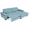 ECKSOFA in Webstoff Hellblau  - Schwarz/Hellblau, Design, Textil/Metall (265/180cm) - Carryhome