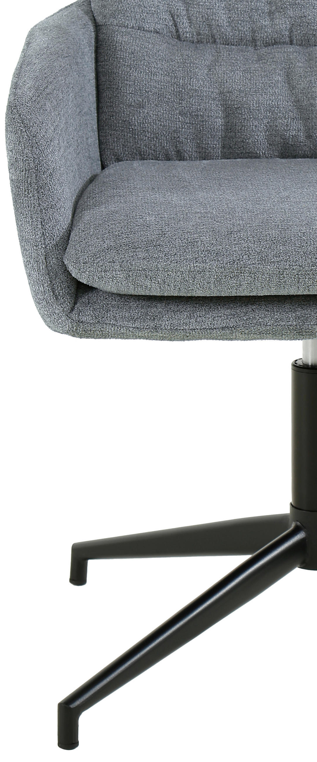 ARMLEHNSTUHL  in Eisen Leinenoptik  - Schwarz/Grau, Design, Holz/Textil (57/88/67cm) - MID.YOU