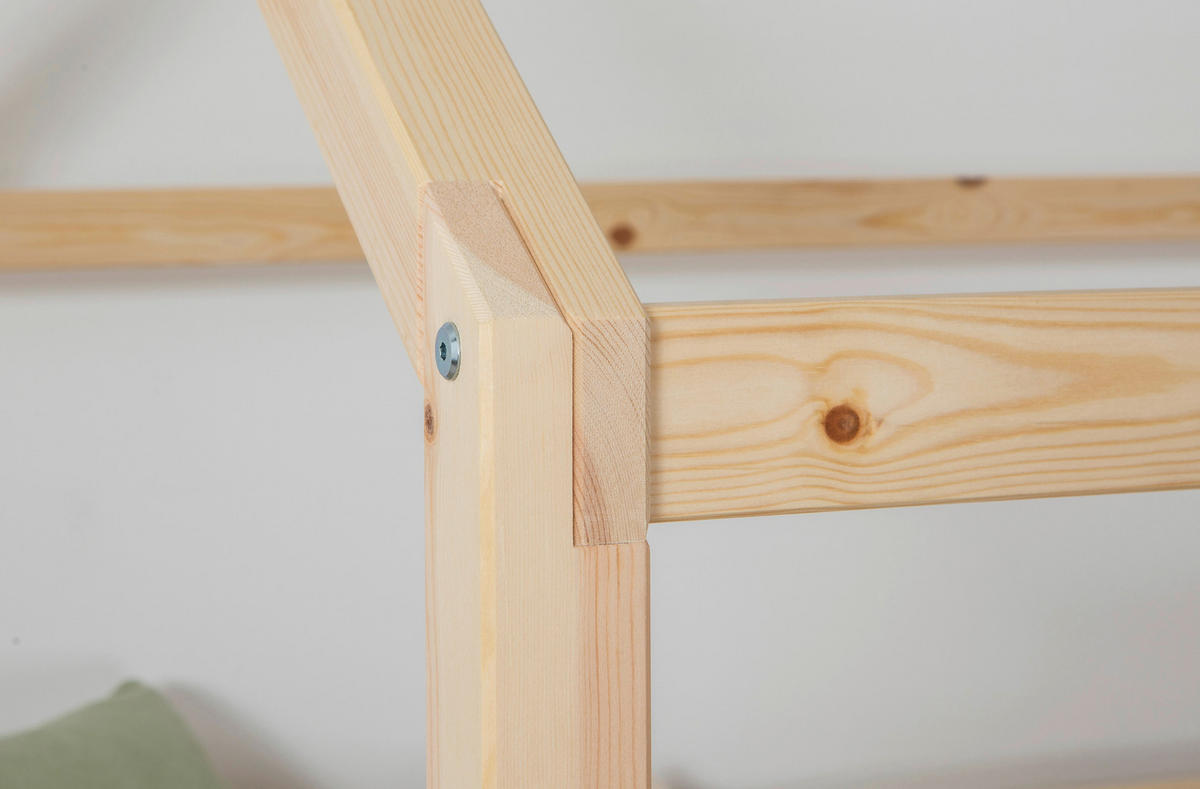 HAUSBETT 90/200 cm,  in Naturfarben, Altrosa  - Altrosa/Naturfarben, MODERN, Holz/Textil (90/200cm) - MID.YOU