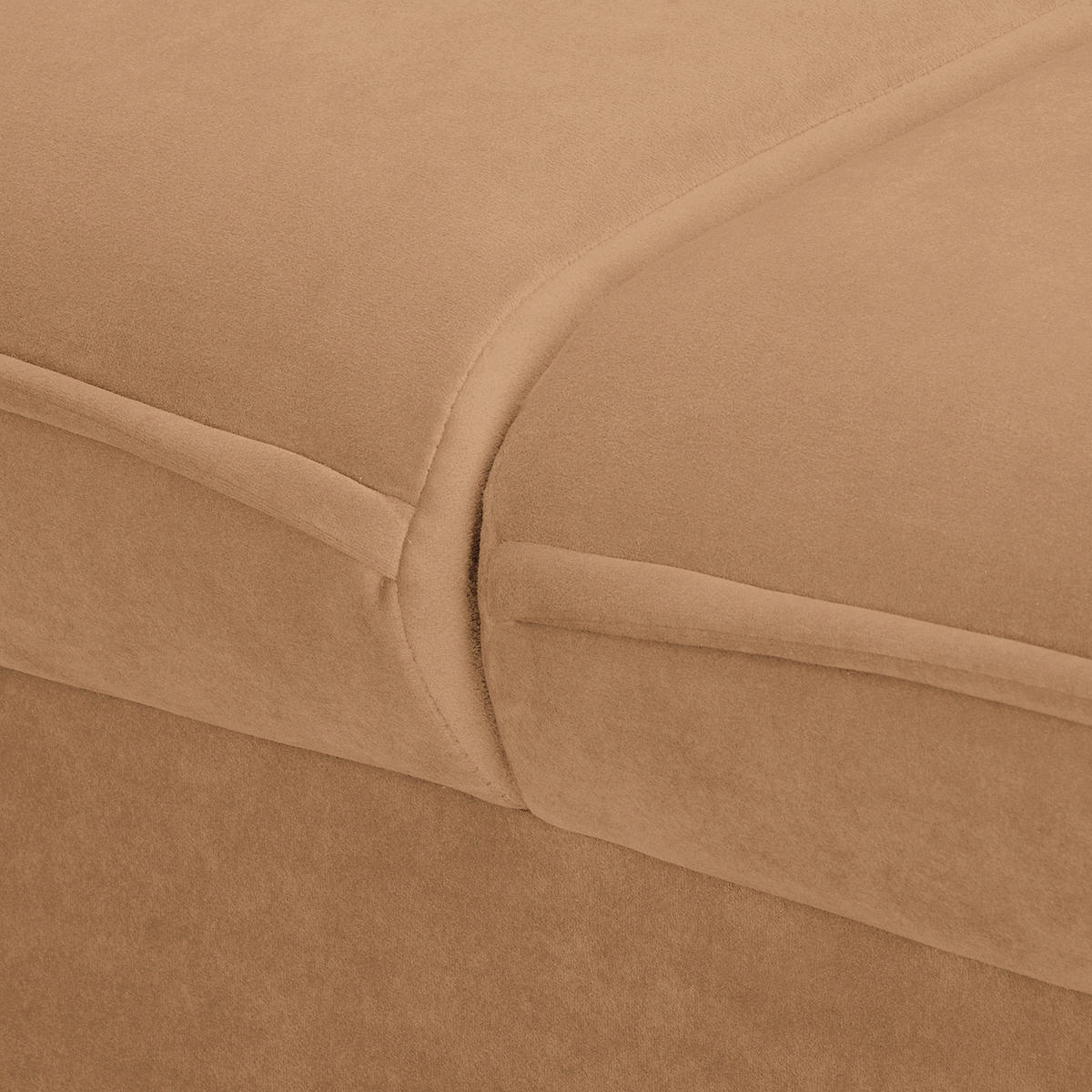 3-SITZER-SOFA JULI Samt Hellbraun  - Hellbraun/Schwarz, Design, Holz/Textil (203/86/100cm) - P & B
