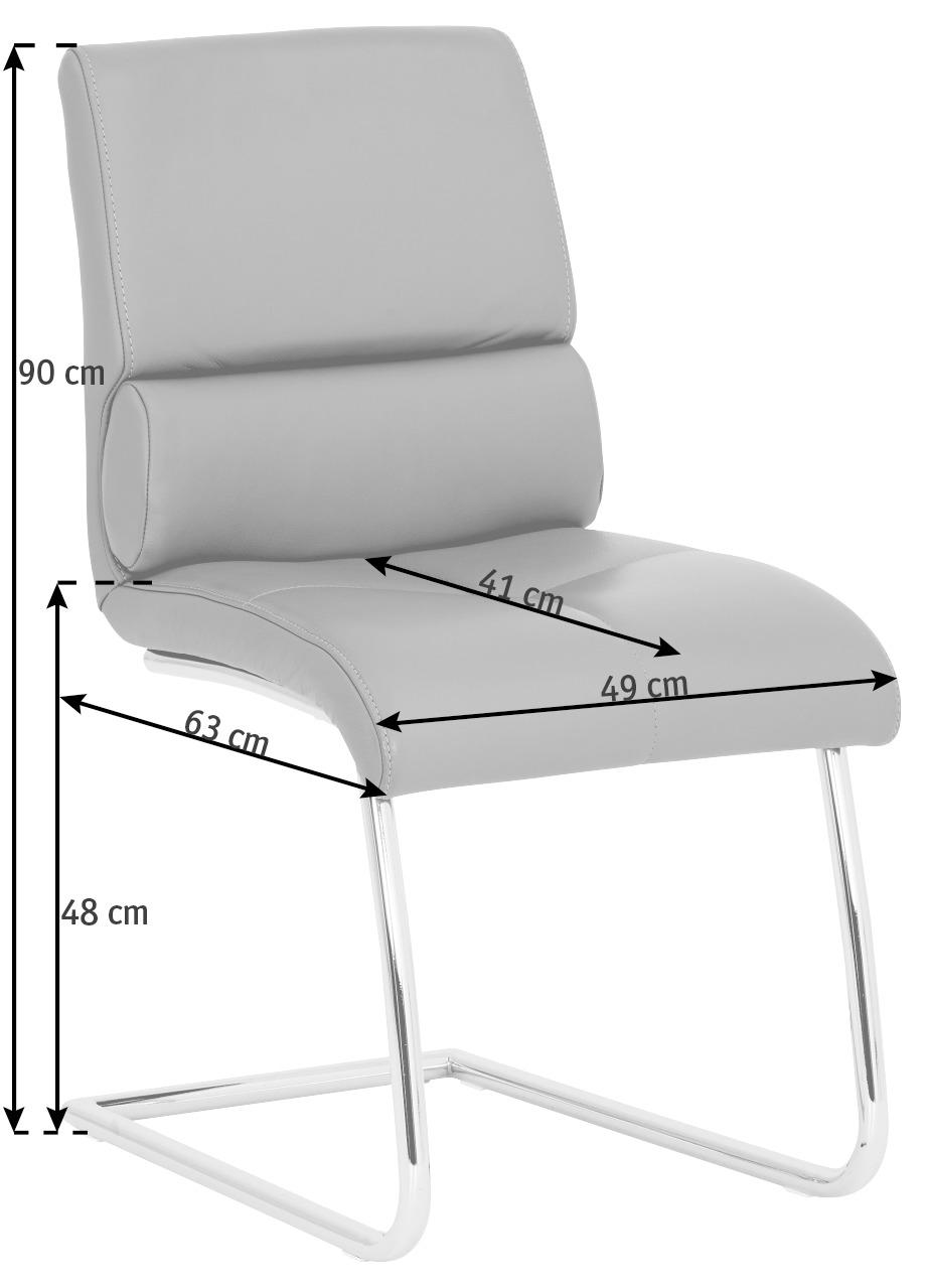 SCHWINGSTUHL  in Echtleder  - Hellbraun/Chromfarben, Design, Leder/Metall (49/90/63cm) - Joop!