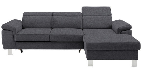 ECKSOFA in Webstoff Grau  - Silberfarben/Grau, Design, Textil/Metall (250/167cm) - Xora