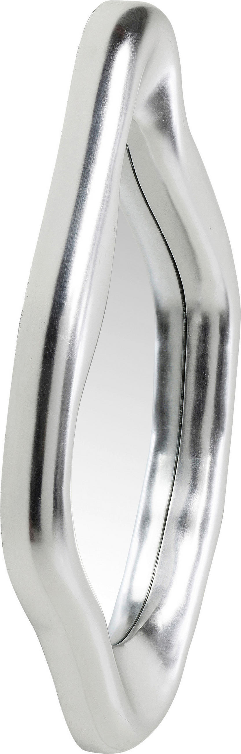 WANDSPIEGEL 77,5/114,5/8,5 cm    in wellenförmig  - Silberfarben, Design, Glas/Holzwerkstoff (77,5/114,5/8,5cm)