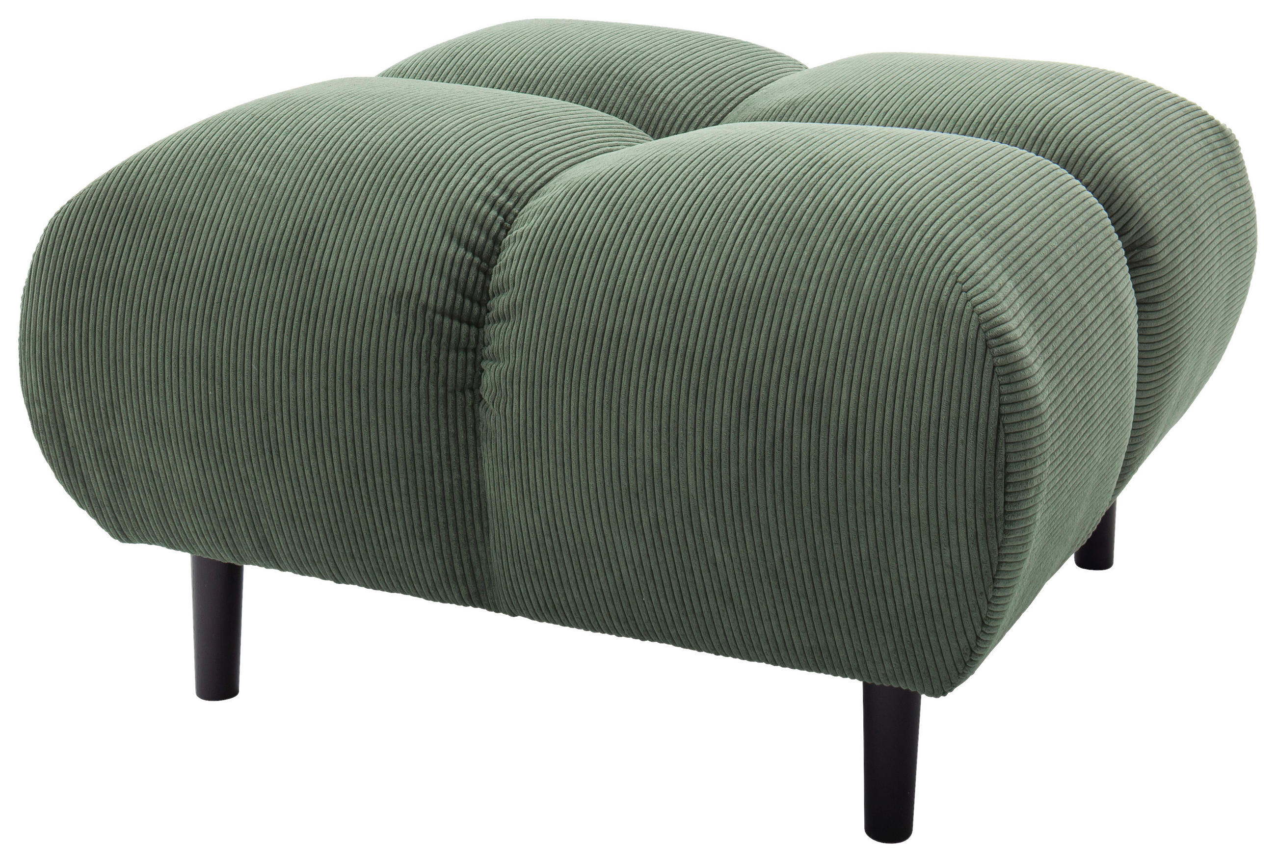 HOCKER Cord Olivgrün  - Schwarz/Olivgrün, MODERN, Holz/Textil (73/41/73cm) - Pure Home Lifestyle