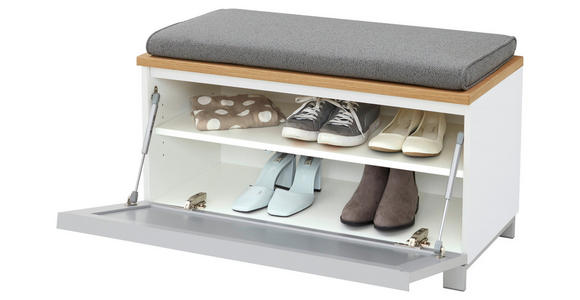 GARDEROBENBANK 84/45/40 cm - Eichefarben/Silberfarben, Design, Glas/Holz (84/45/40cm) - Novel