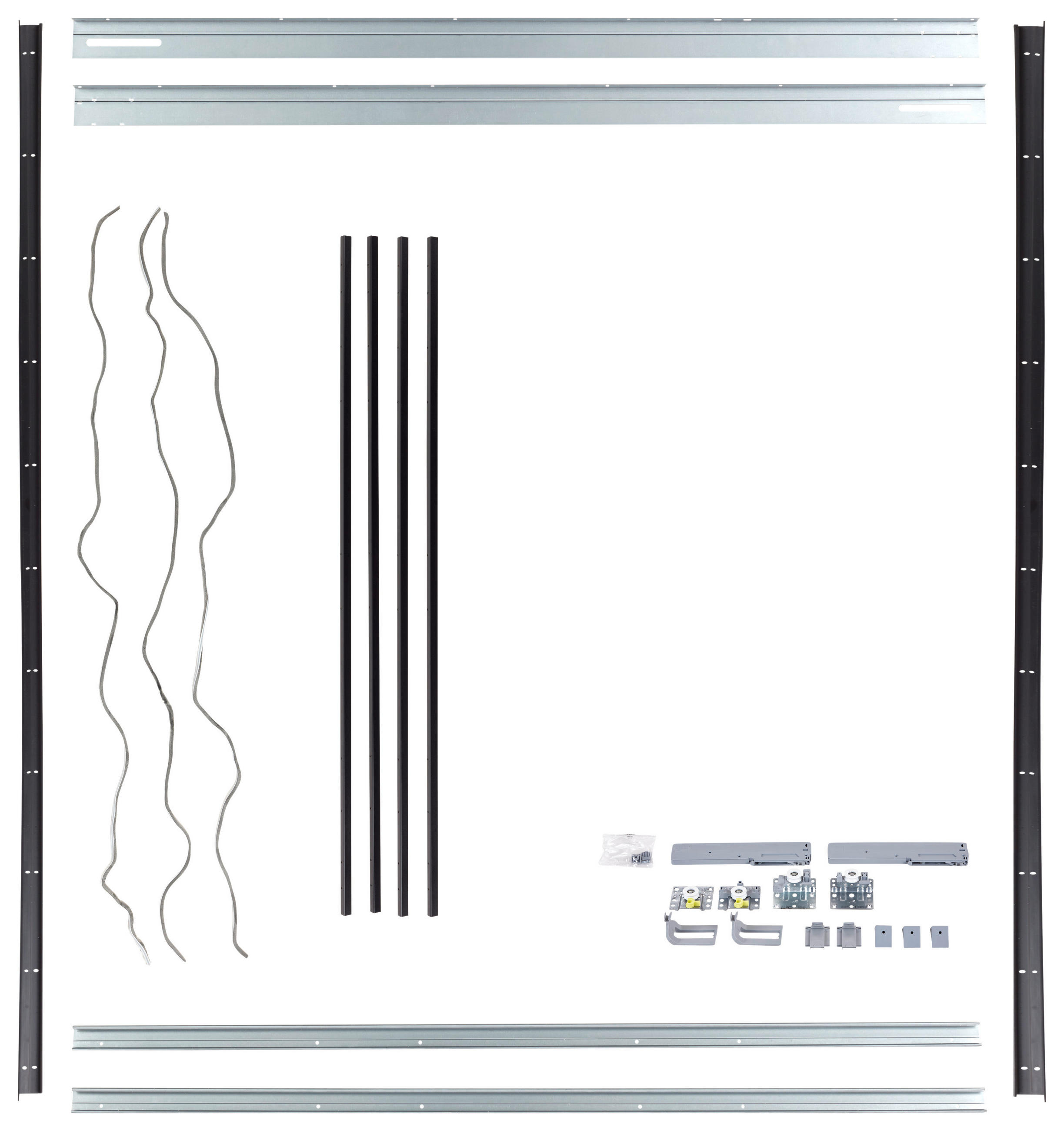 MONTAGEPAKET   - Schwarz, KONVENTIONELL, Kunststoff/Metall (180/210cm) - Hom`in