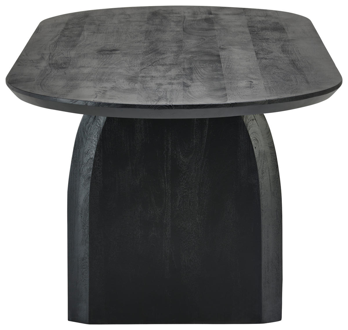 ESSTISCH Mangoholz teilmassiv oval Schwarz  - Schwarz, MODERN, Holz (220/76/100cm) - MID.YOU