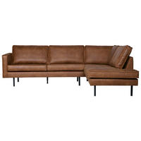 ECKSOFA  in Mikrofaser Kombination Echtleder/Stoff Braun  266/213 cm  - Schwarz/Braun, Design, Leder/Textil (266/213cm) - Livetastic