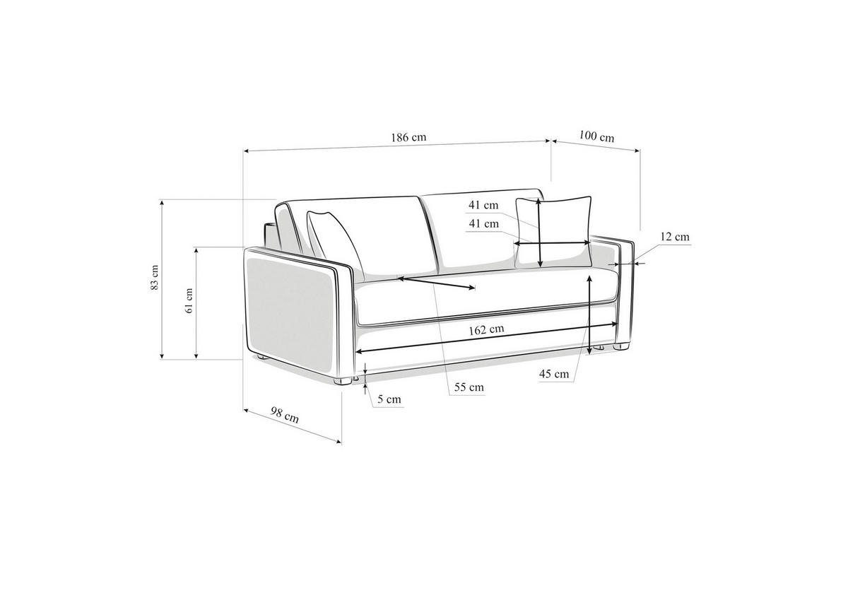 SCHLAFSOFA Webstoff Hellgrau  - Hellgrau/Schwarz, Design, Kunststoff/Textil (186/83/100cm) - Xora
