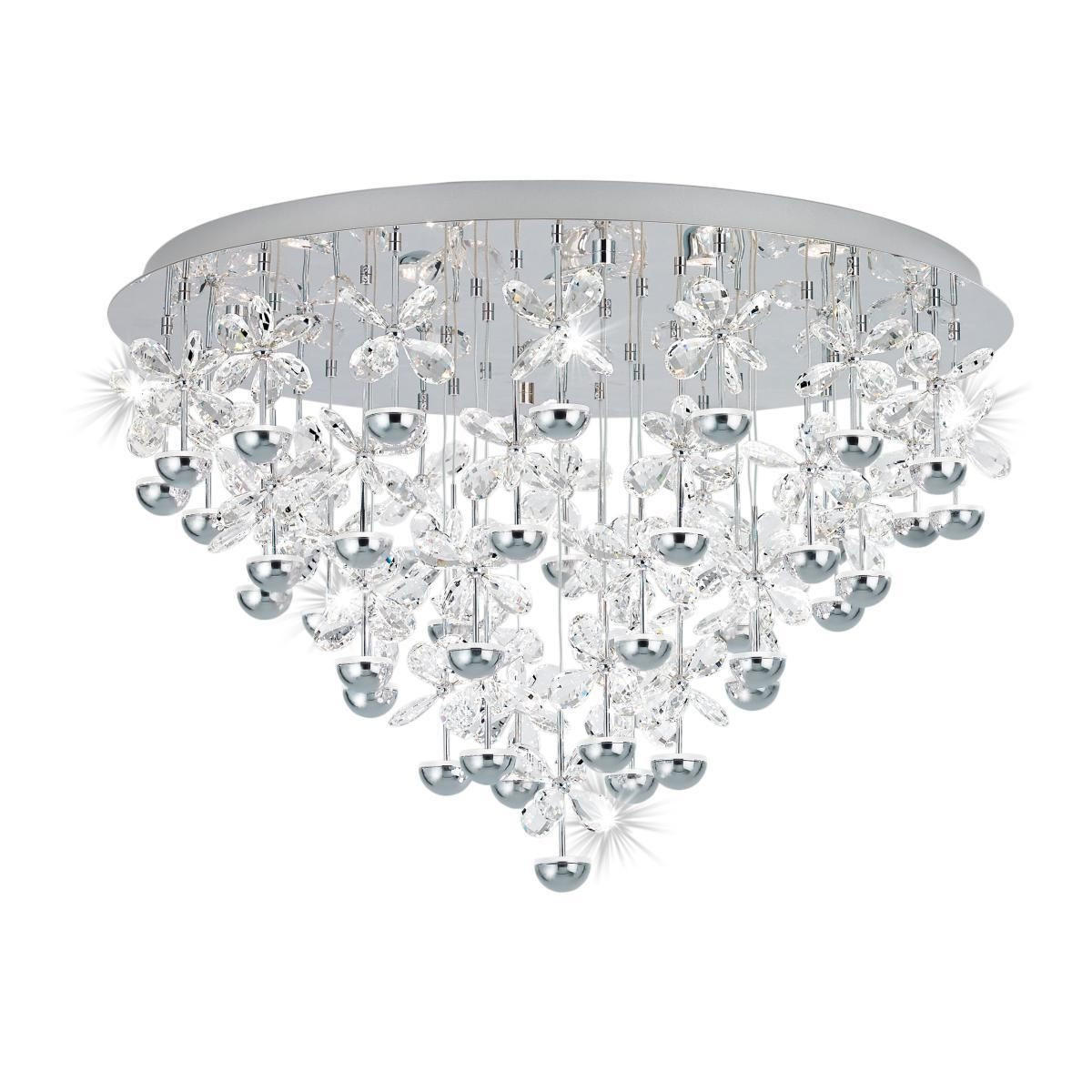 LED-DECKENLEUCHTE 78/52,5 cm   - Chromfarben, KONVENTIONELL, Glas/Metall (78/52,5cm) - Eglo