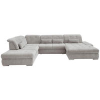WOHNLANDSCHAFT in Chenille Silberfarben  - Chromfarben/Silberfarben, Design, Textil/Metall (254/376/195cm) - Livetastic