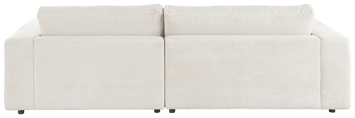 ECKSOFA in Cord Weiss  - Weiss/Schwarz, Design, Kunststoff/Textil (250/190cm) - Pure Home Lifestyle