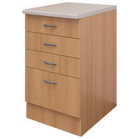 SCHUBKASTENUNTERSCHRANK 50/85/60 cm  in Buchefarben  - Edelstahlfarben/Beige, Holzwerkstoff/Kunststoff (50/85/60cm) - FlexWell