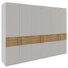 DREHTÜRENSCHRANK in Hellgrau, Eichefarben  - Eichefarben/Hellgrau, Modern, Holz/Holzwerkstoff (301,5/222/60cm) - Xora