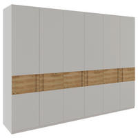 DREHTÜRENSCHRANK in Hellgrau, Eichefarben  - Eichefarben/Hellgrau, Modern, Holz/Holzwerkstoff (301,5/222/60cm) - Xora