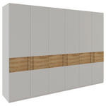 DREHTÜRENSCHRANK  in Hellgrau, Eichefarben  - Eichefarben/Hellgrau, MODERN, Holz/Holzwerkstoff (301,5/222/60cm) - Xora