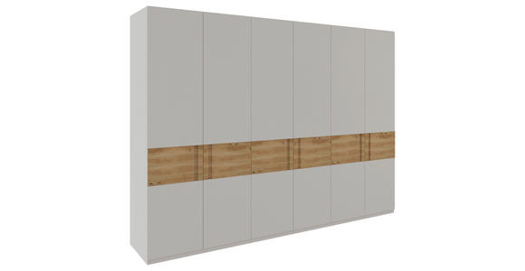 DREHTÜRENSCHRANK in Hellgrau, Eichefarben - Eichefarben/Hellgrau, MODERN, Holz/Holzwerkstoff (301,5/222/60cm) - Xora