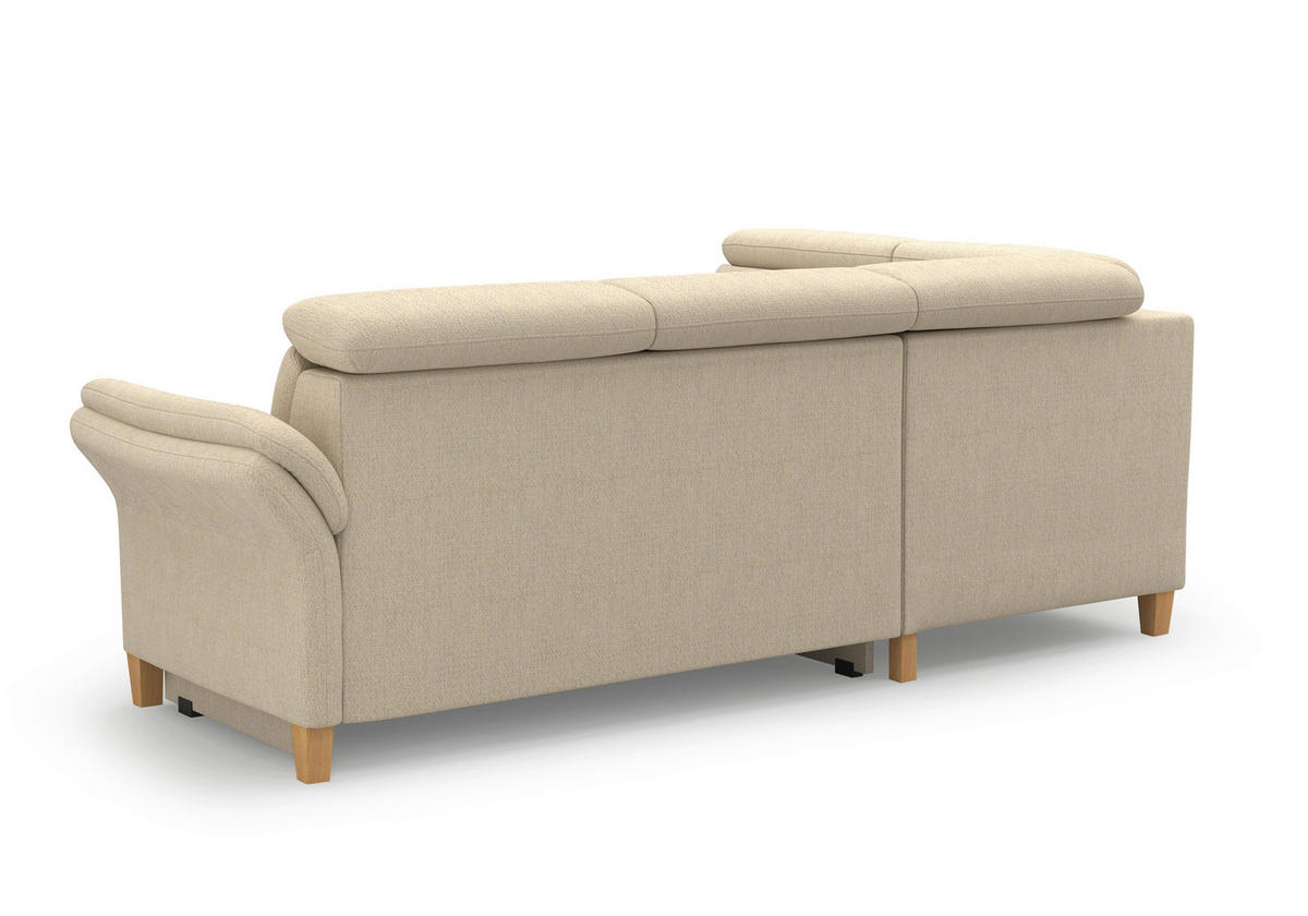 ECKSOFA Chenille Sandfarben  - Sandfarben/Eichefarben, Konventionell, Holz/Textil (193/247cm) - Sit & More