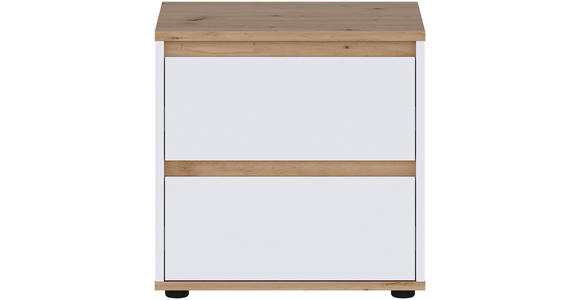NACHTKÄSTCHEN 50/50/38 cm  in Weiß, Eiche Artisan  - Schwarz/Weiß, MODERN, Holzwerkstoff/Kunststoff (50/50/38cm) - Carryhome