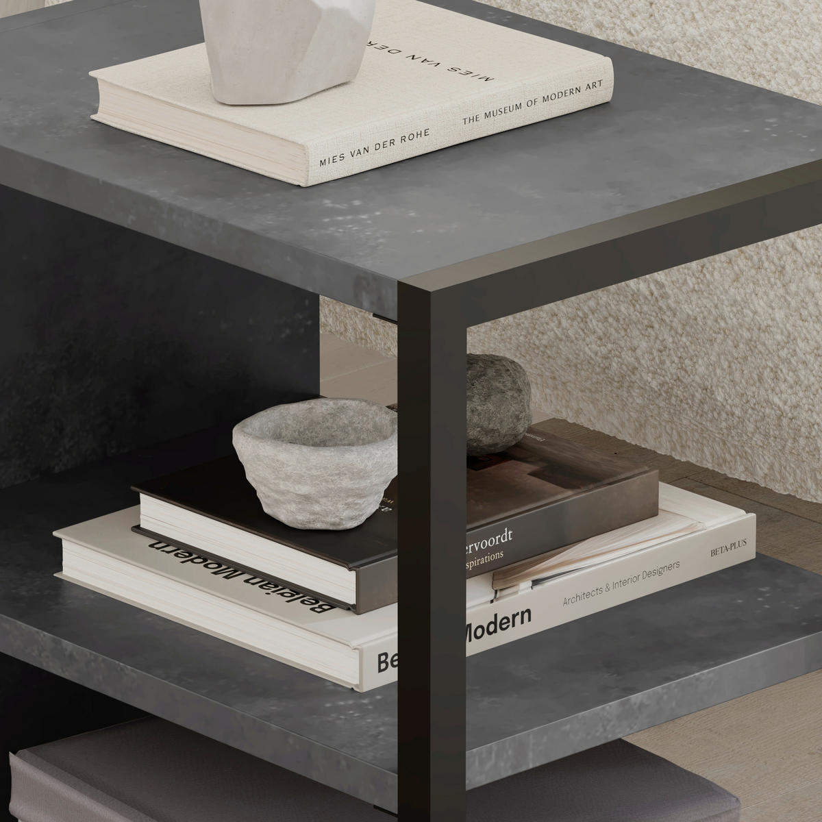 BEISTELLTISCH 42/30/45 cm Grau rechteckig  - Grau, Design, Holzwerkstoff/Metall (42/30/45cm) - Livetastic