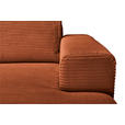 ECKSOFA Rostfarben Cord Rückenkissen, Bettkasten, Schlaffunktion, Rücken echt, Liegefläche im Originalstoff  - Rostfarben/Schwarz, KONVENTIONELL, Textil/Metall (240/150cm) - Carryhome