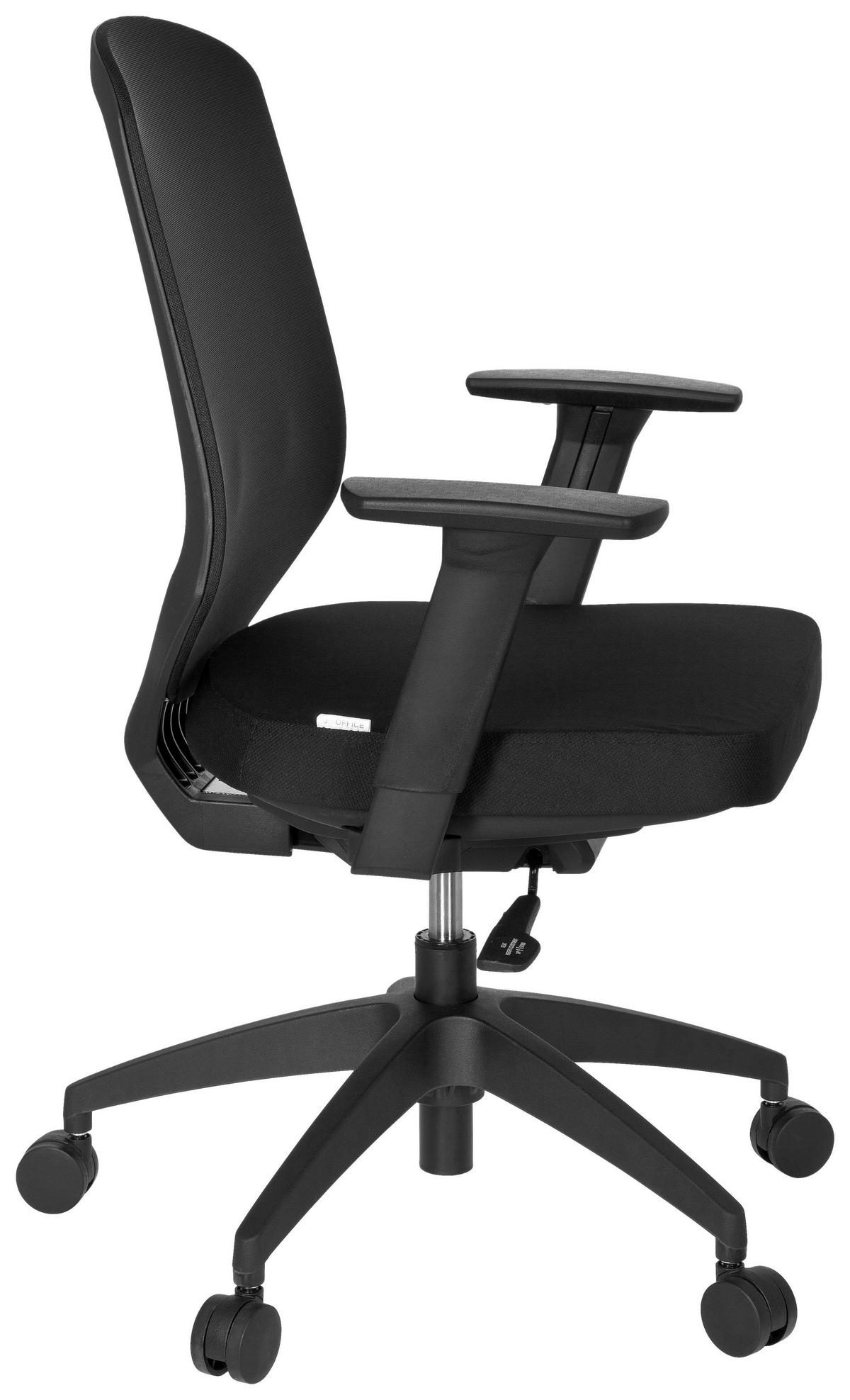 OTOČNÁ ŽIDLE, síťovina, plochá tkanina, černá - černá, Moderní, textil/plast (56/105/47cm) - MID.YOU