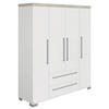 DREHTÜRENSCHRANK in Weiss, Silbereichenfarben  - Weiss/Silberfarben, Basics, Holzwerkstoff/Metall (175,8/205,9/55,6cm) - Paidi